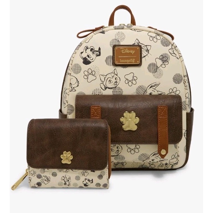 Nwt Exclusive Loungefly Disney Pets Dogs & Cats Mini Backpack & Wallet Set!